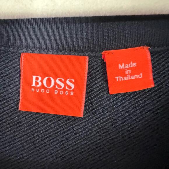 Hugo Boss Orange Victory Zip Thru Sweatshirt Men's Size L Charcoal 100% Cotton - Picture 9 of 11